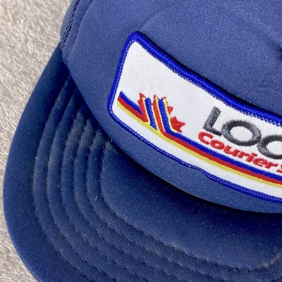 Vintage Navy Blue Loomis Snap Back Mesh Back Trucker Style Hat - Picture 7 of 13